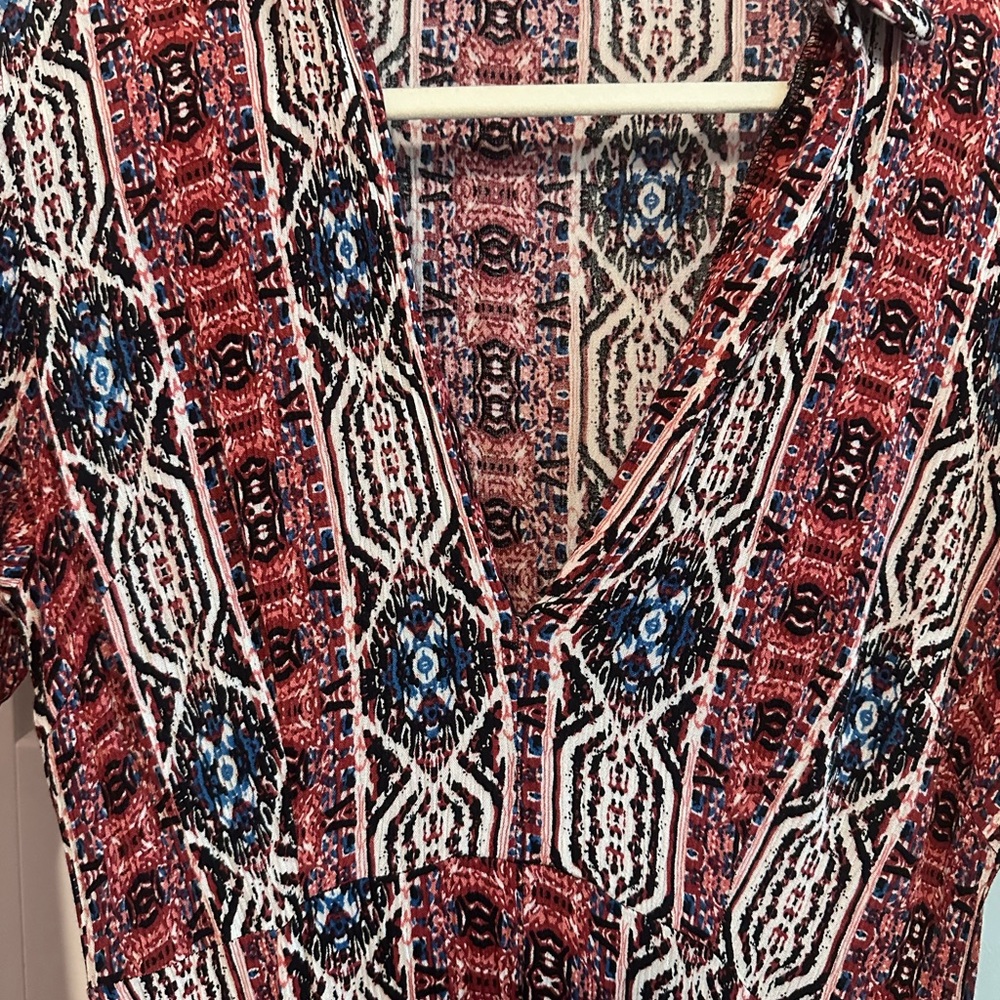 Boho Patterned Collared Sundress - Picture 11 of 12